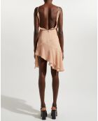 Robe mini en Soie mélangée Layla rose pale
