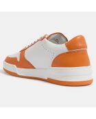 Baskets en Cuir blanc/orange