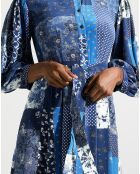 Robe 100% Soie Lora bleue