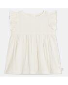 Robe en Coton Bio Itana3 seersucker blanche