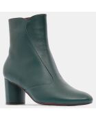 Bottines en Cuir Sosie vertes - Talon 6 cm