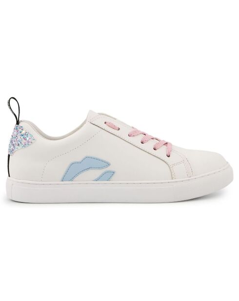 Baskets en Cuir Betty blanc/bleu/rose