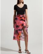 Jupe midi Jacky Wrap rose/noir