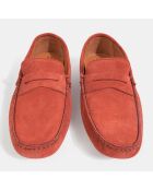 Mocassins en Velours de Cuir Diego orange brique