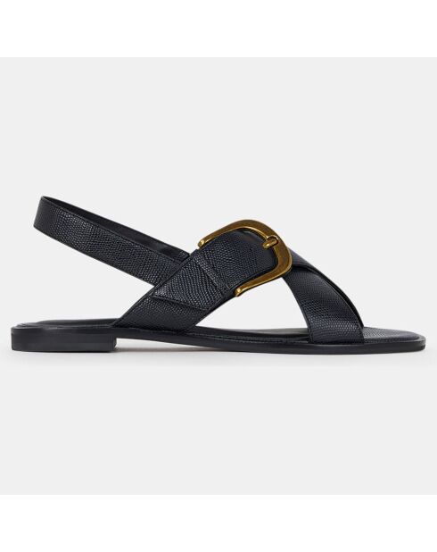 Sandalias de piel con hebilla negra