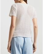 Top en crochet écru