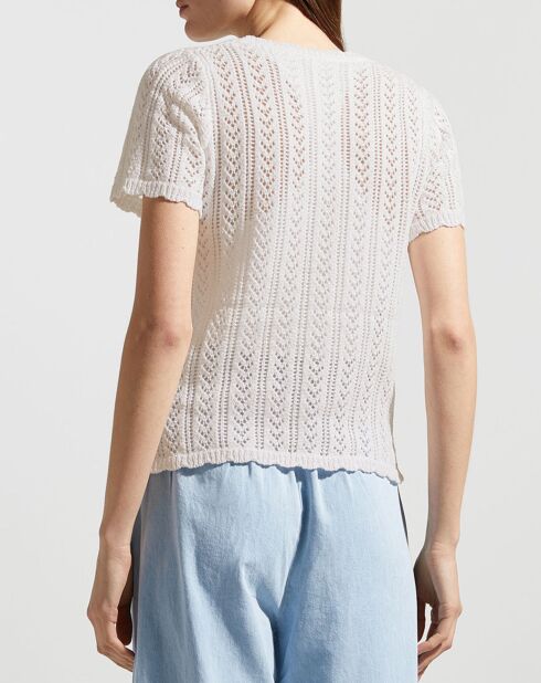 Top en crochet écru