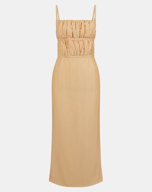 Beiges Satinkleid Nym