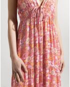 Robe Nahia imprimée rose pâle