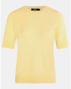 Pull 100% Cachemire Difi manches courtes jaune