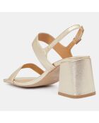 Sandales en Cuir platine - Talon 7 cm