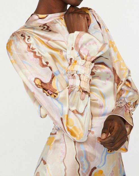 Robe 100% Soie Atu multicolore
