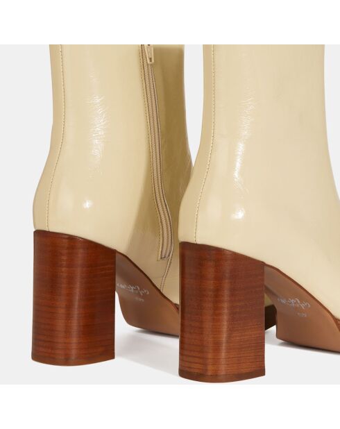 Bottines en Cuir blanches - Talon 8.5 cm