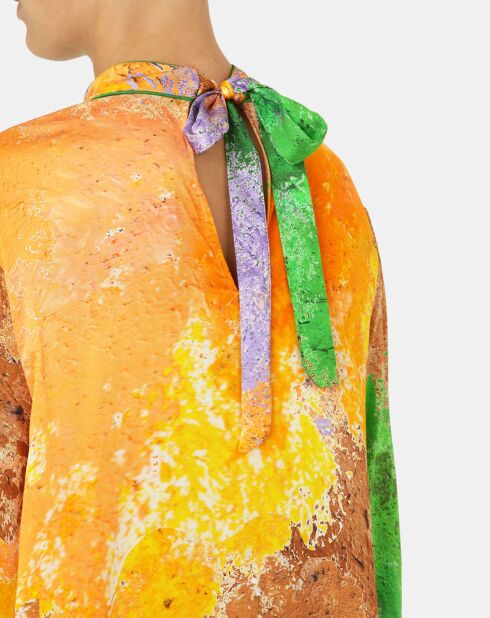 Robe 100% Soie Emma multicolore
