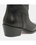 Bottes en Cuir Bergam noires - Talon 5 cm