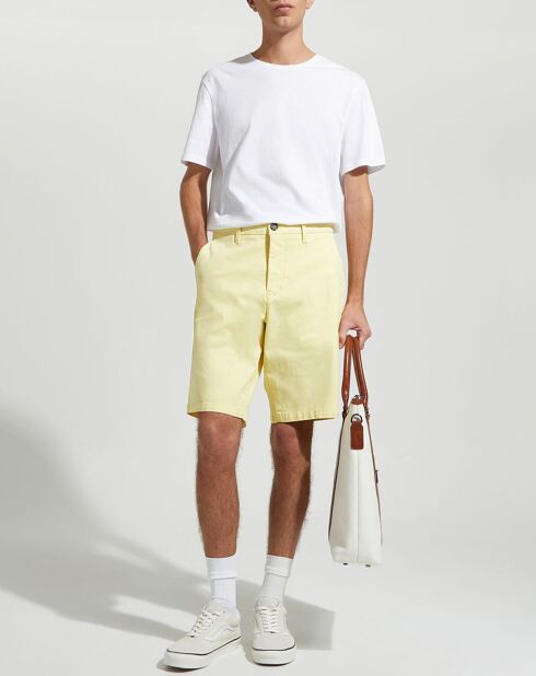 Bermuda en Coton Bio Pumuda basic jaune clair