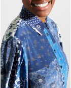 Robe 100% Soie Lora bleue