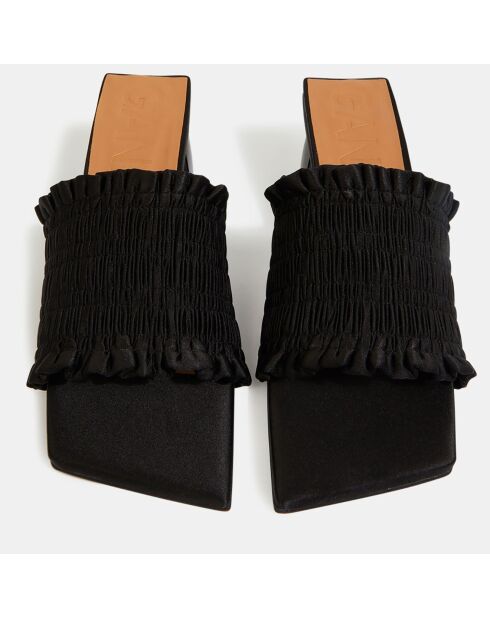 Mules Smock noires - Talon 6 cm