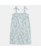 Robe Laetitia à bretelle blanc/bleu