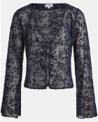 Blouse Mel motifs Velours bleu marine