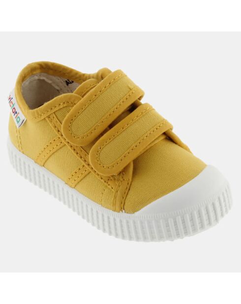 Gelbe Sneakers mit Klettverschluss