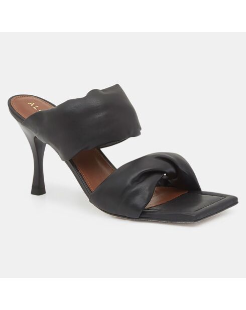 Mules en Cuir Twist noires - Talon 9 cm