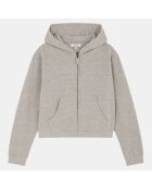 Sweat zippé Cecilia court gris chiné