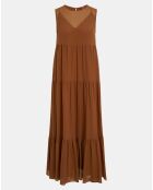 Robe en Coton & Soie Fago marron moyen