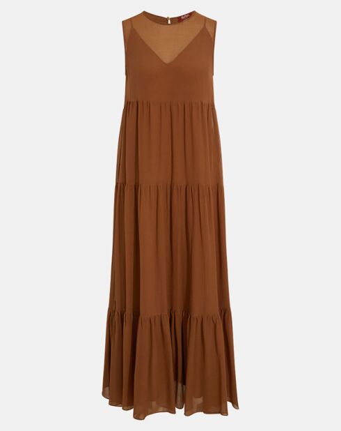 Robe en Coton & Soie Fago marron moyen