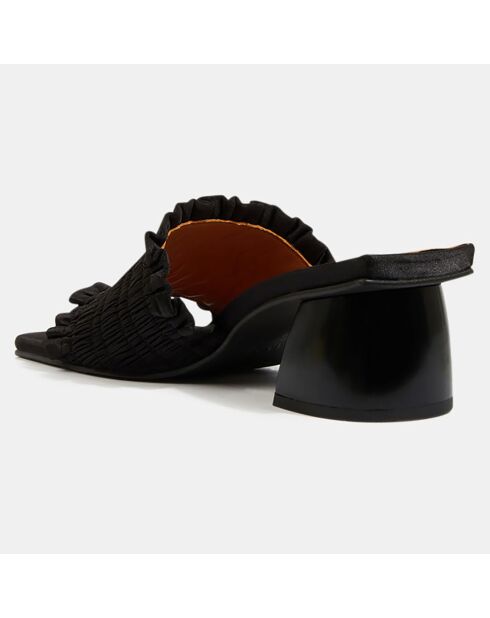 Mules Smock noires - Talon 6 cm