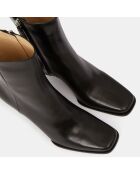 Boots en Cuir Gaia noires - Talon 8,5 cm