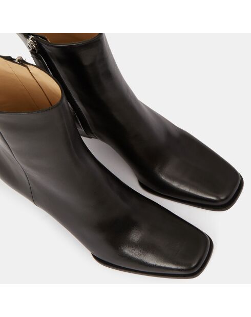 Boots en Cuir Gaia noires - Talon 8,5 cm