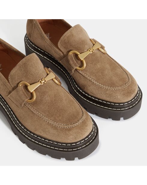 Mocassins en Cuir marron taupe