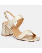 Sandales en Cuir platine - Talon 7 cm