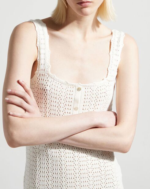 Robe en maille ajourée Niki écrue