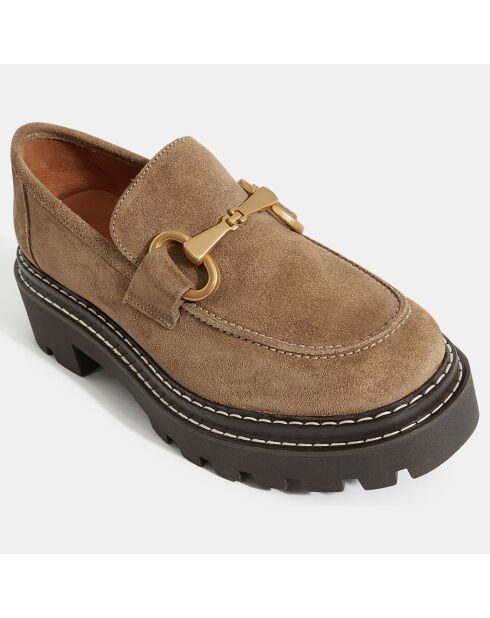 Mocassins en Cuir marron taupe