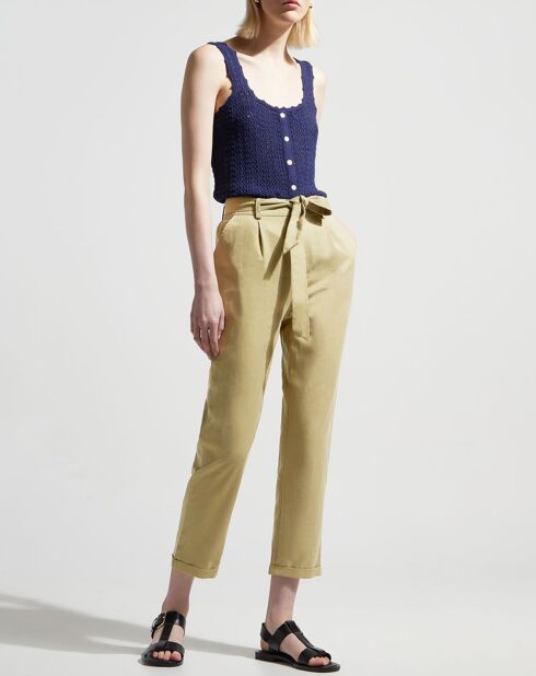 Pantalon droit chino Lupin kaki