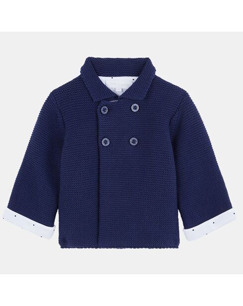 Cardigan Alban1 tricot bleu marine