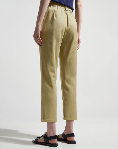 Pantalon droit chino Lupin kaki