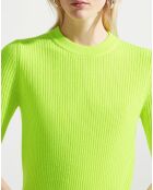 Pull en Laine & Cachemire Tacha col danseuse jaune fluo