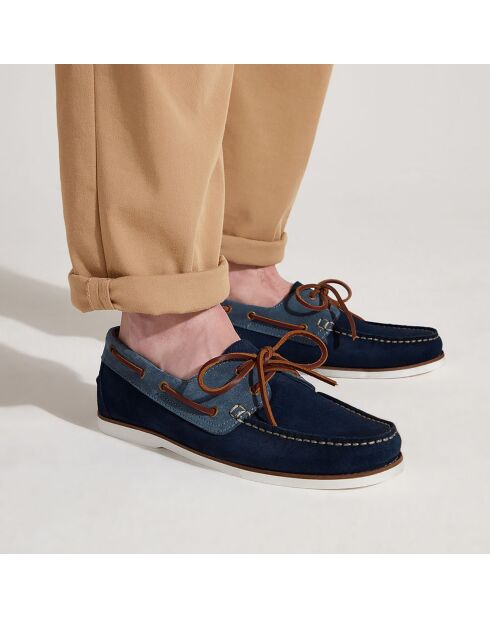 Chaussures bateau en Cuir bleu marine