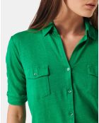Chemise en Lin mélangé verte