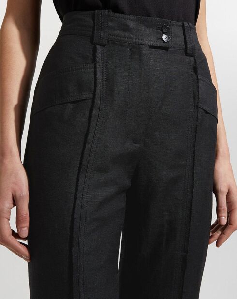 Pantalon en Lin & Rayon Surrounding noir