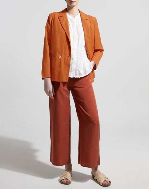 Blazer en Coton & Lin terre brûlée