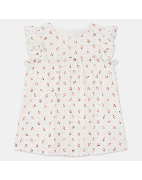 Robe en Coton Bio Amire mc plumetis écrue