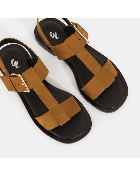 Platte sandalen van camelleer