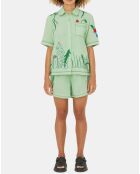 Short en Lin mélangé Aleta vert clair