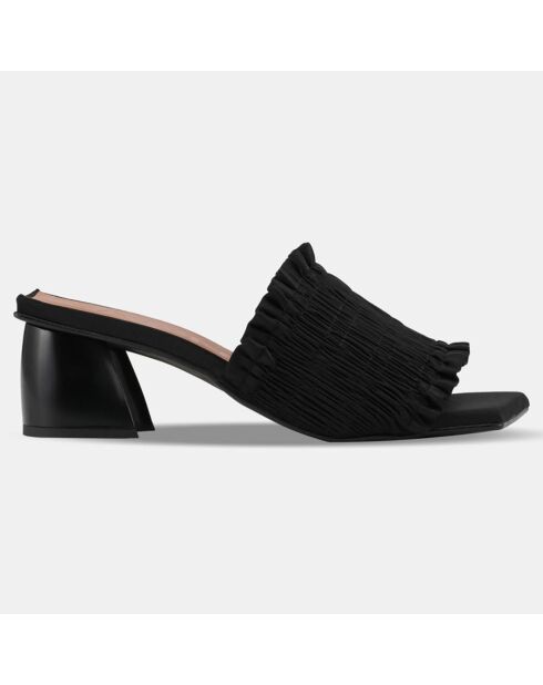 Mules Smock noires - Talon 6 cm
