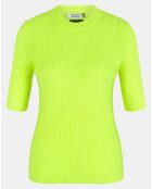 Pull en Laine & Cachemire Tacha col danseuse jaune fluo