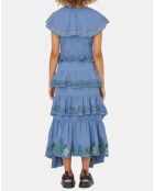 Robe en Lin mélangé Algue bleue